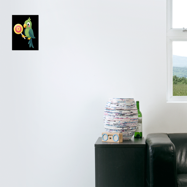 Green parrot Art by Graphic tees
